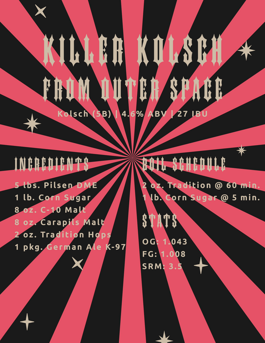 Killer Kolsch from Outer Space Extract Recipe Kit