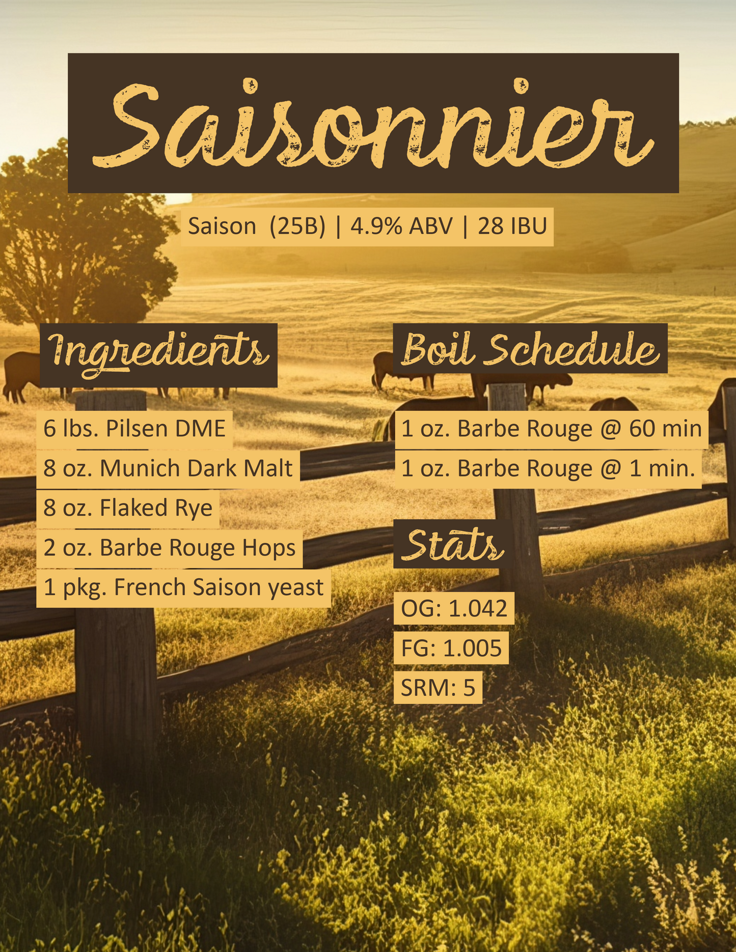 Saisonnier Extract Recipe Kit