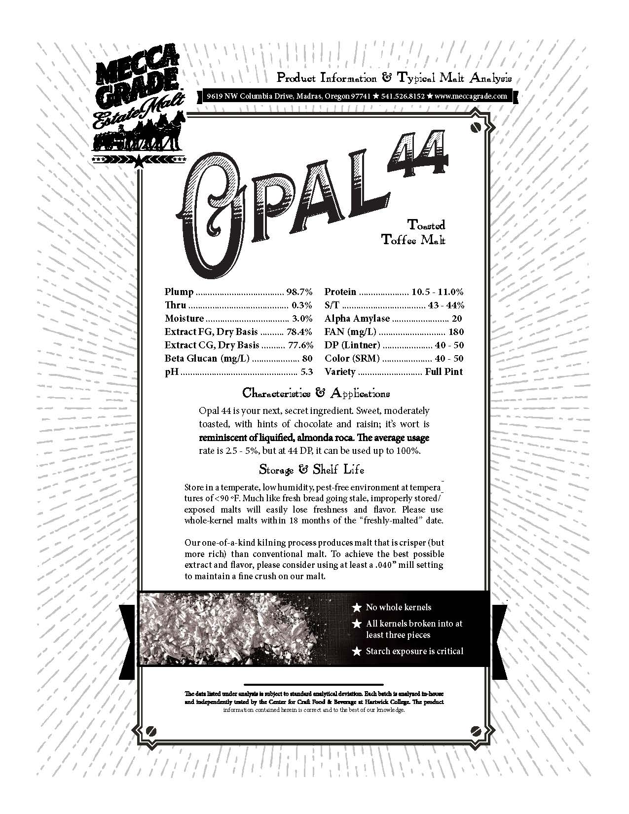 Mecca Grade Opal 44 Specialty Malt 1 oz.